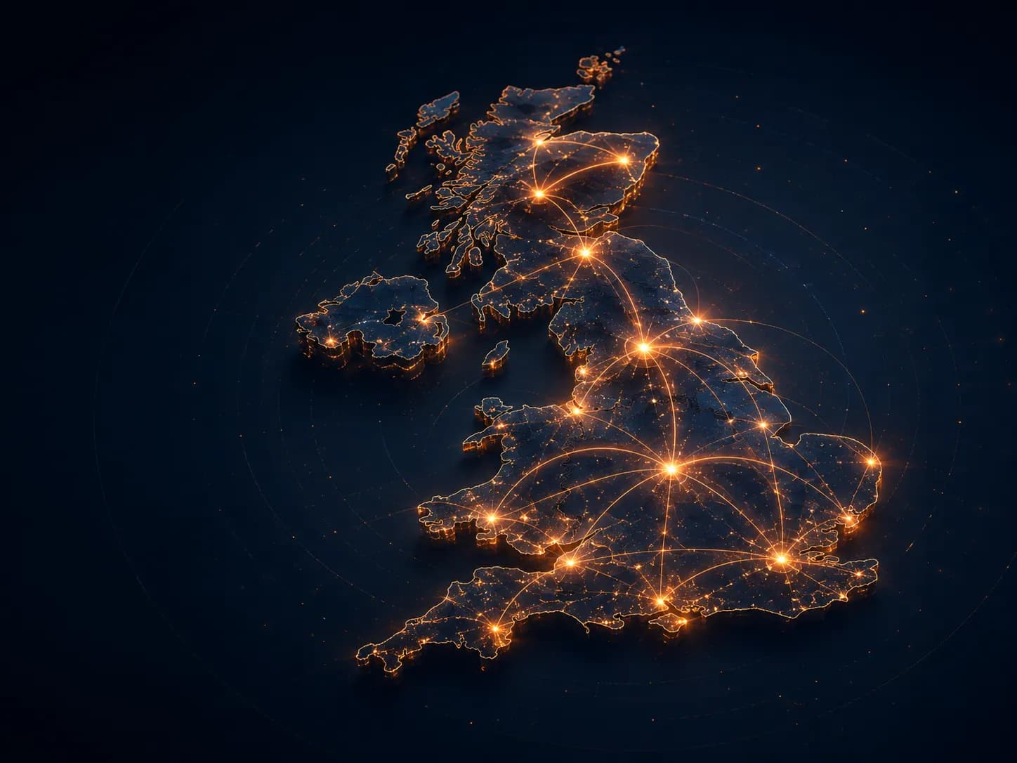 Map of the UK highlighting Nextway UK delivery coverage